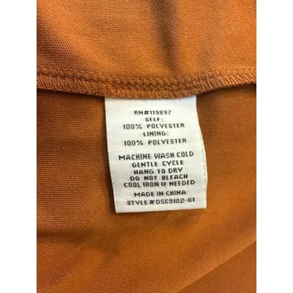 Collective Concepts Floral Rust Dress  Size S  3/4 Smocked Sleeves EUC - Picture 6 of 6